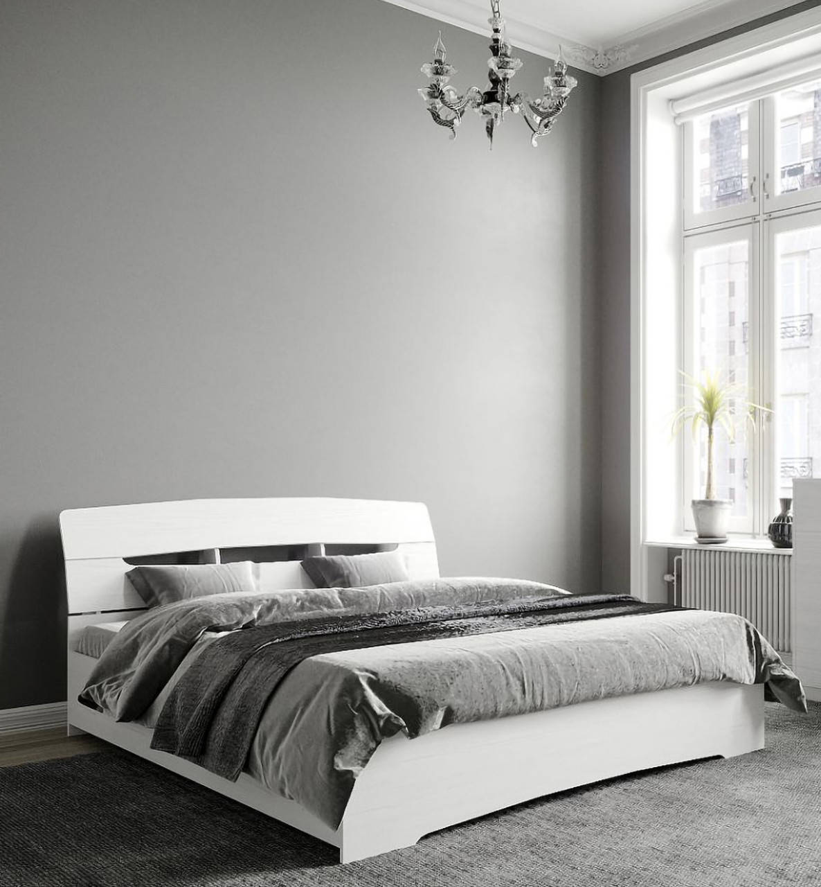 

Кровать двуспальная Марго Нимфея альба белый 165х220х90 см.