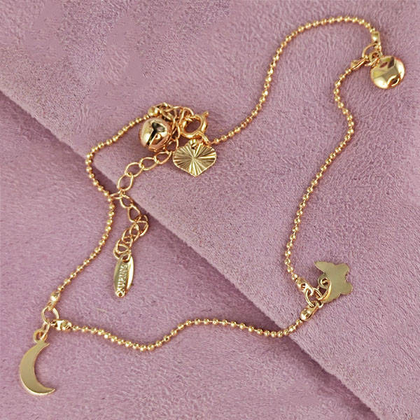 

Браслет на ногу Xuping 23,5/28,5 см медицинское золото позолота 18К А/В 9-0057