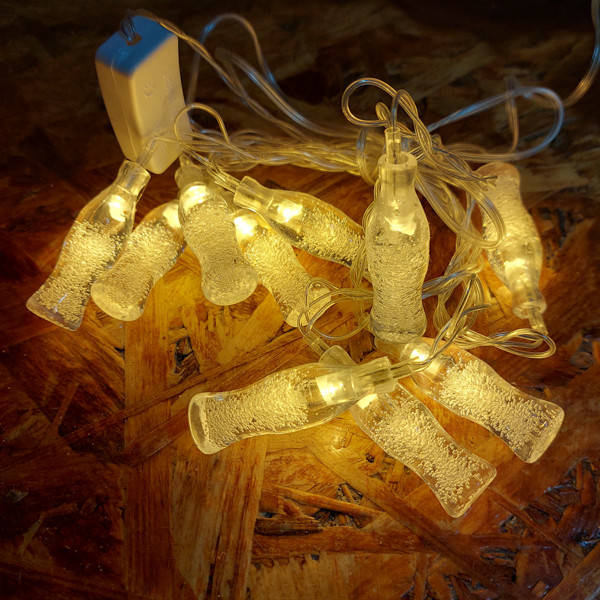 

Гирлянда Бутылочки, 10 LED Теплый белый, 2 м шнур белый силикон