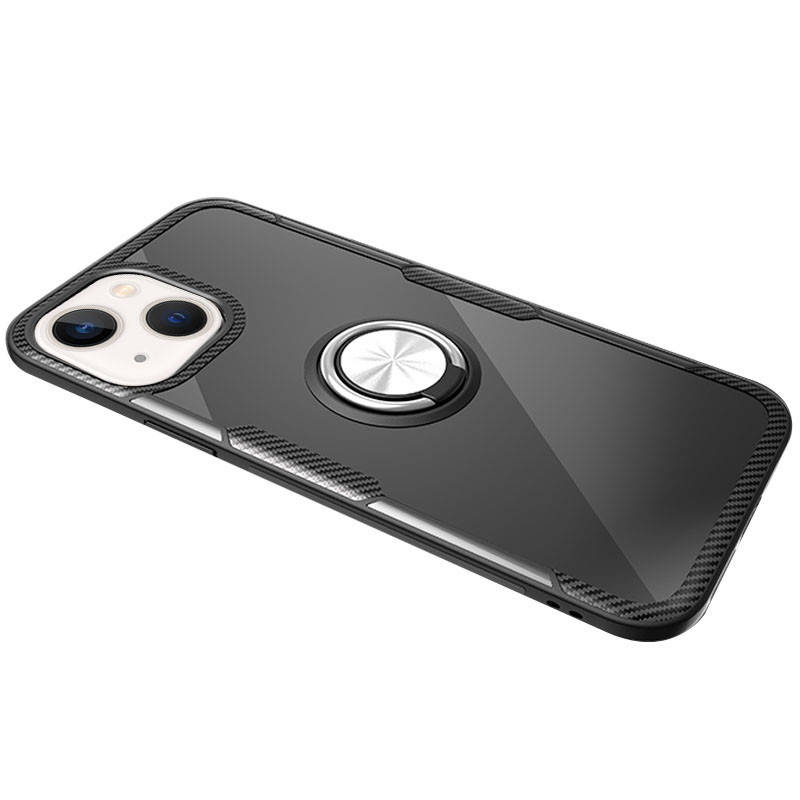 

Чехол с кольцом на iPhone 13 / Айфон 13, Черный