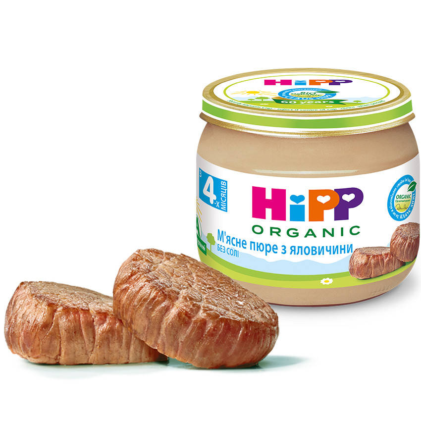 

Пюре мясное HIPP из говядины от 4 месяцев 80 гр
