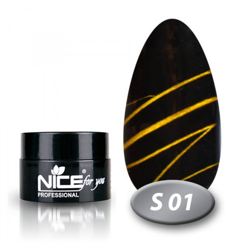 

Гель-паутинка для дизайна Nice for you S-01 желтая 5г