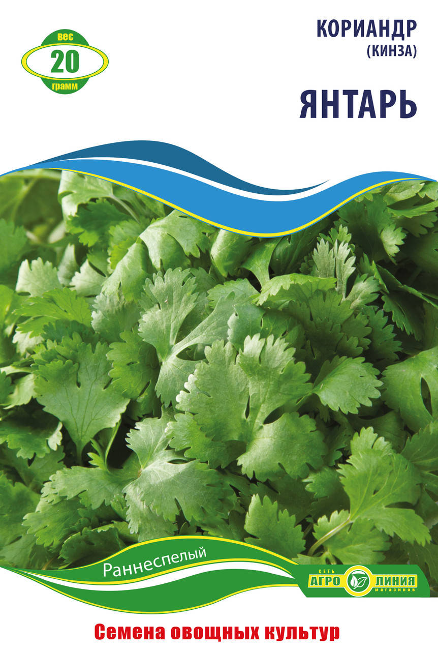 

Семена кориандра кинза Янтарь 20 г, Агролиния