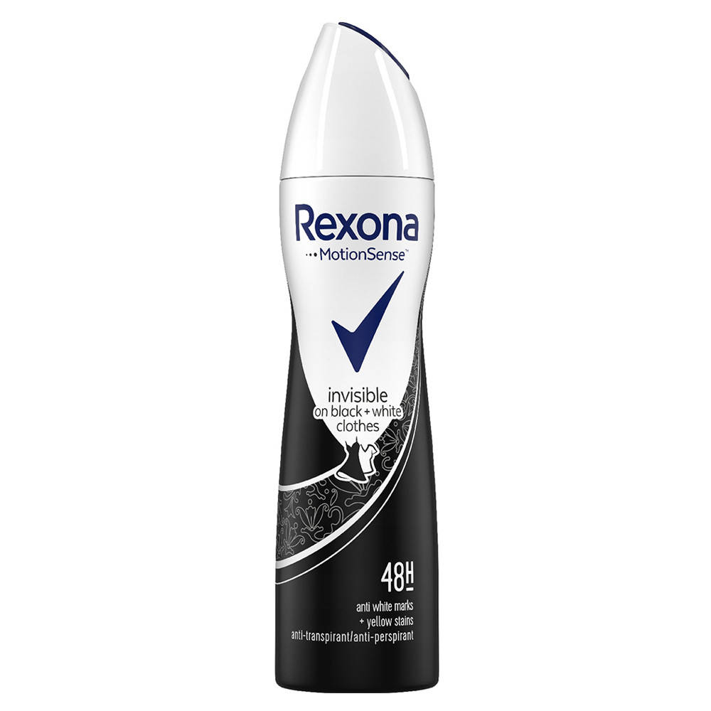

Антиперспирант-аэрозоль женский Rexona MotionSense Invisible on Black + White Clothes 150 мл (8712561844857)