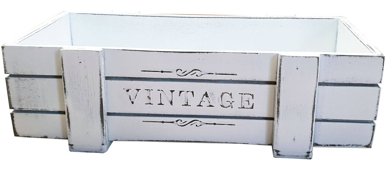 

Ящик флористический ДРЕВОДЕЛЯ "Vintage" 9х30х17см Белая патина (050101)