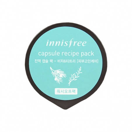 

Мини-маска на основе семян торреи и чайного дерева Innisfree Capsule Recipe Pack bija & tea tree