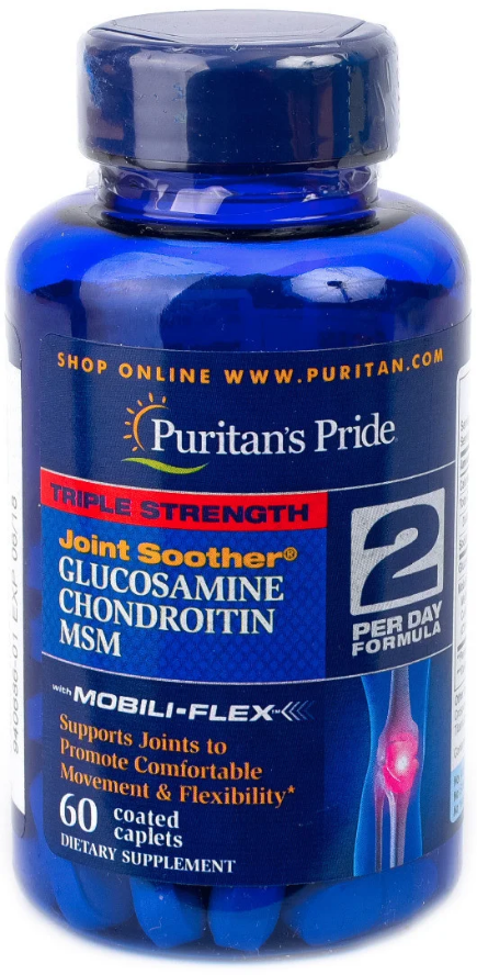 

Puritan's Pride Triple Strength Glucosamine, Chondroitin & MSM Joint Soother 60 caps