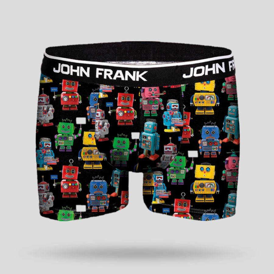 

Трусы мужские John Frank черные с роботами JFBD285 XL