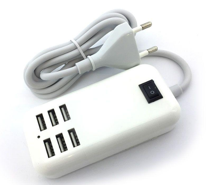 

Сетевое зарядное устройство Hub 20W USB Power Adapter 6 портов 4А Белое, Белый