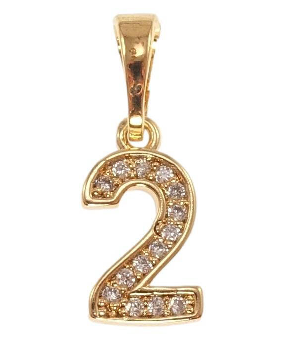 

Кулон детский Xuping Позолота 18K "Цифра 2 с цирконием" для цепочки до 5мм