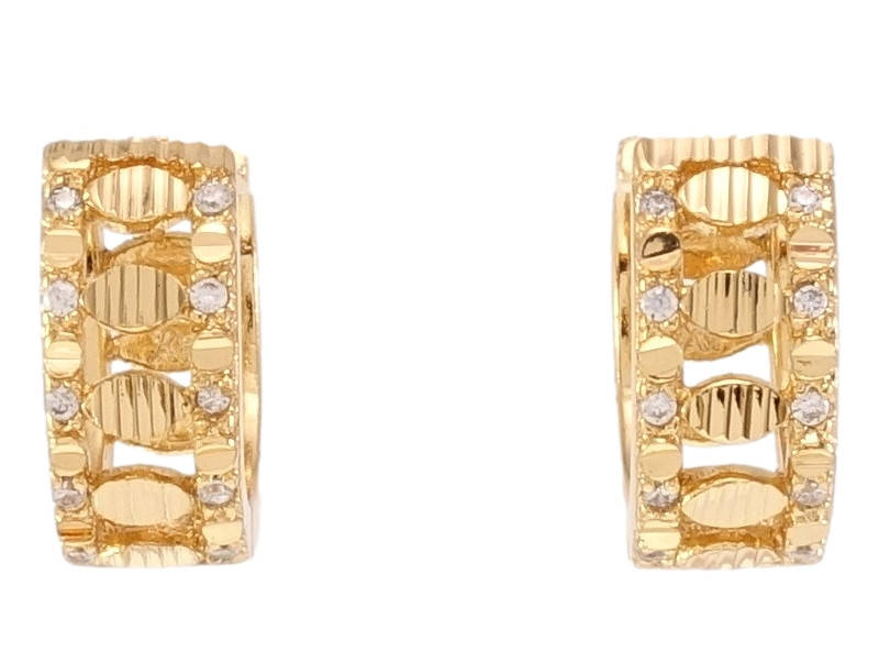 

Серьги Xuping Позолота 18K колечки "Декоративный орнамент с цирконием"