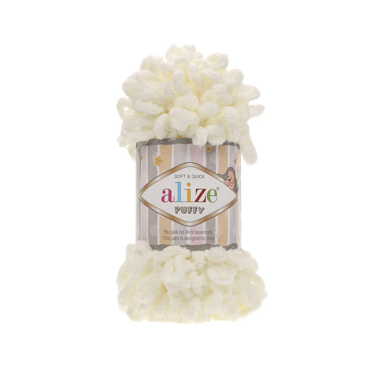 

Пряжа Alize Puffy 62 кремовый