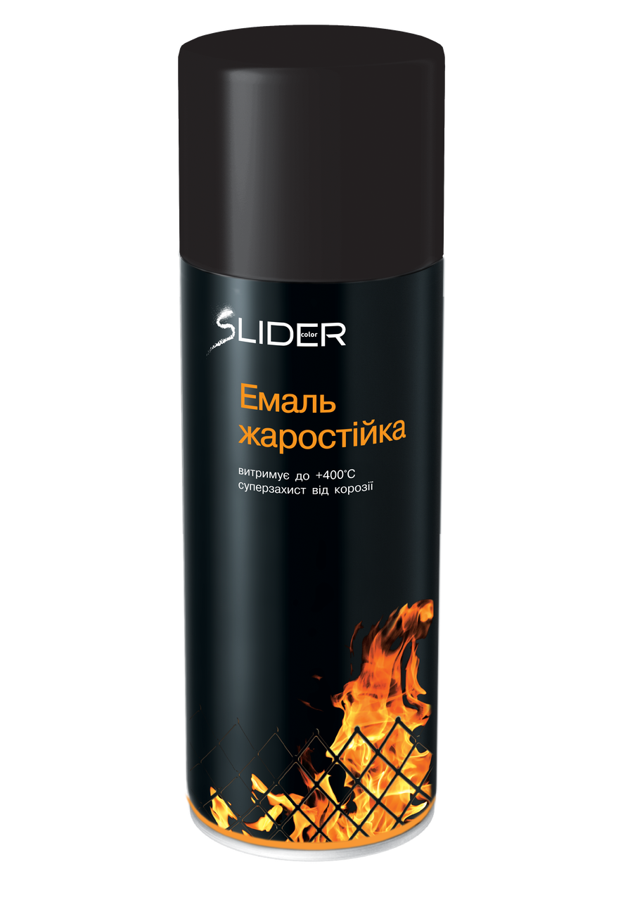 

Краска жаростойкая черная Slider Color 400мл