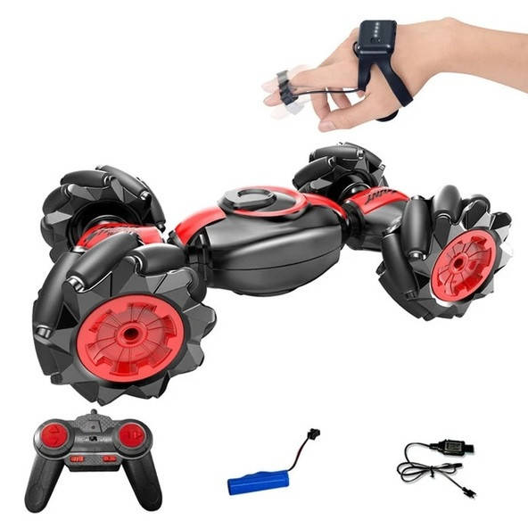 

Трюковая машинка-багги перевертыш вездеход Красный (пульт+браслет на палец)