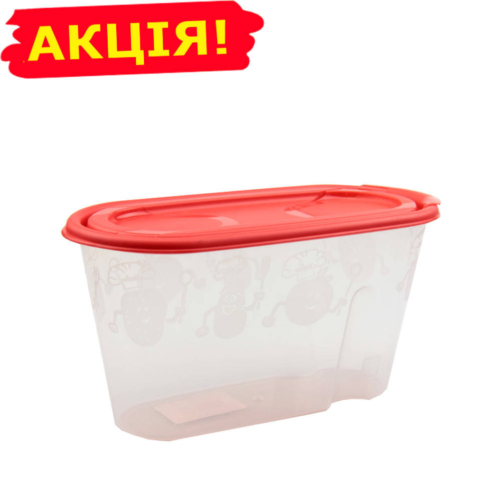 

Ёмкость для сыпучих продуктов 0,8 литра 19х9х10 см, Красный