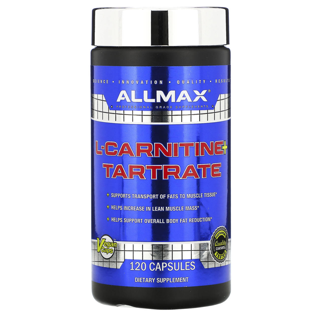 

Allmax L-Carnitine Tartrate, 120 капс. х 735 мг, л-карнитин, carnitine