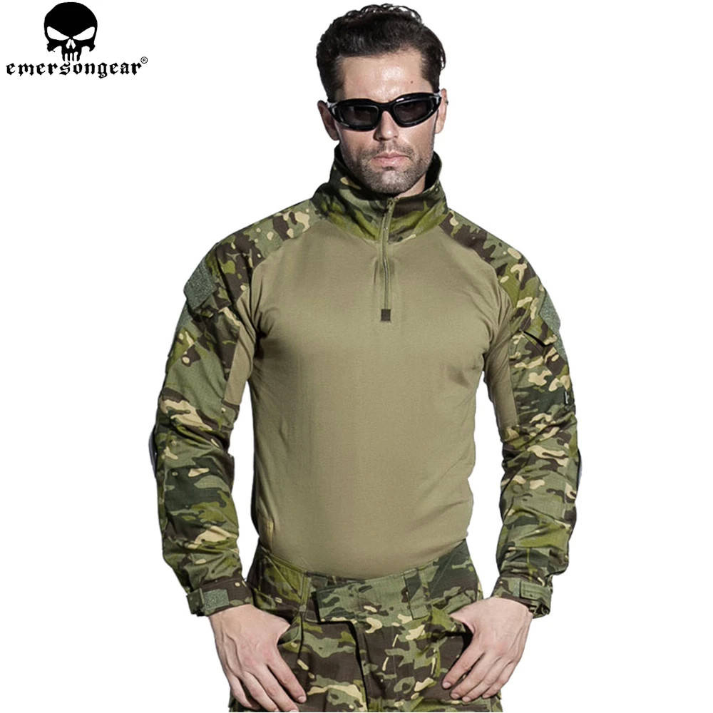 

Тактична сорочка Emerson G3 Combat Shirt Camo Tropical - XL, Хаки