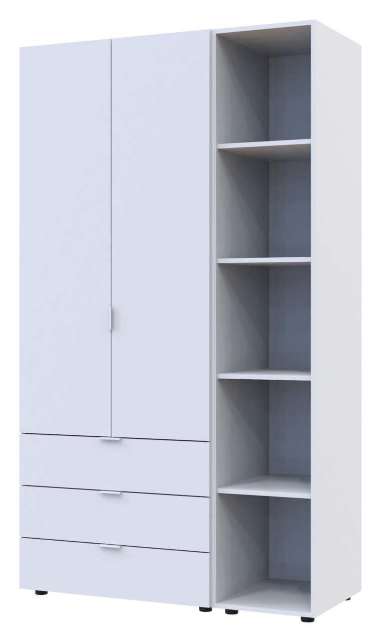 Комплект Doros Гелар з Етажеркою Білий 2 ДСП 115.7х49.5х203.4 (42005029) 5