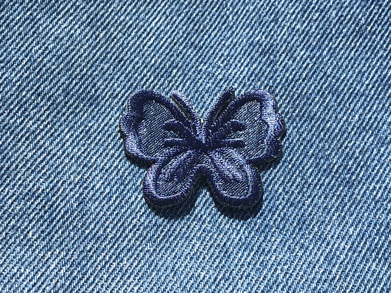 

Нашивка бабочка цвет темно синий 43х33 мм