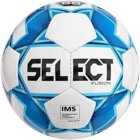 

Мяч футбольный SELECT Fusion IMS бело-голубой