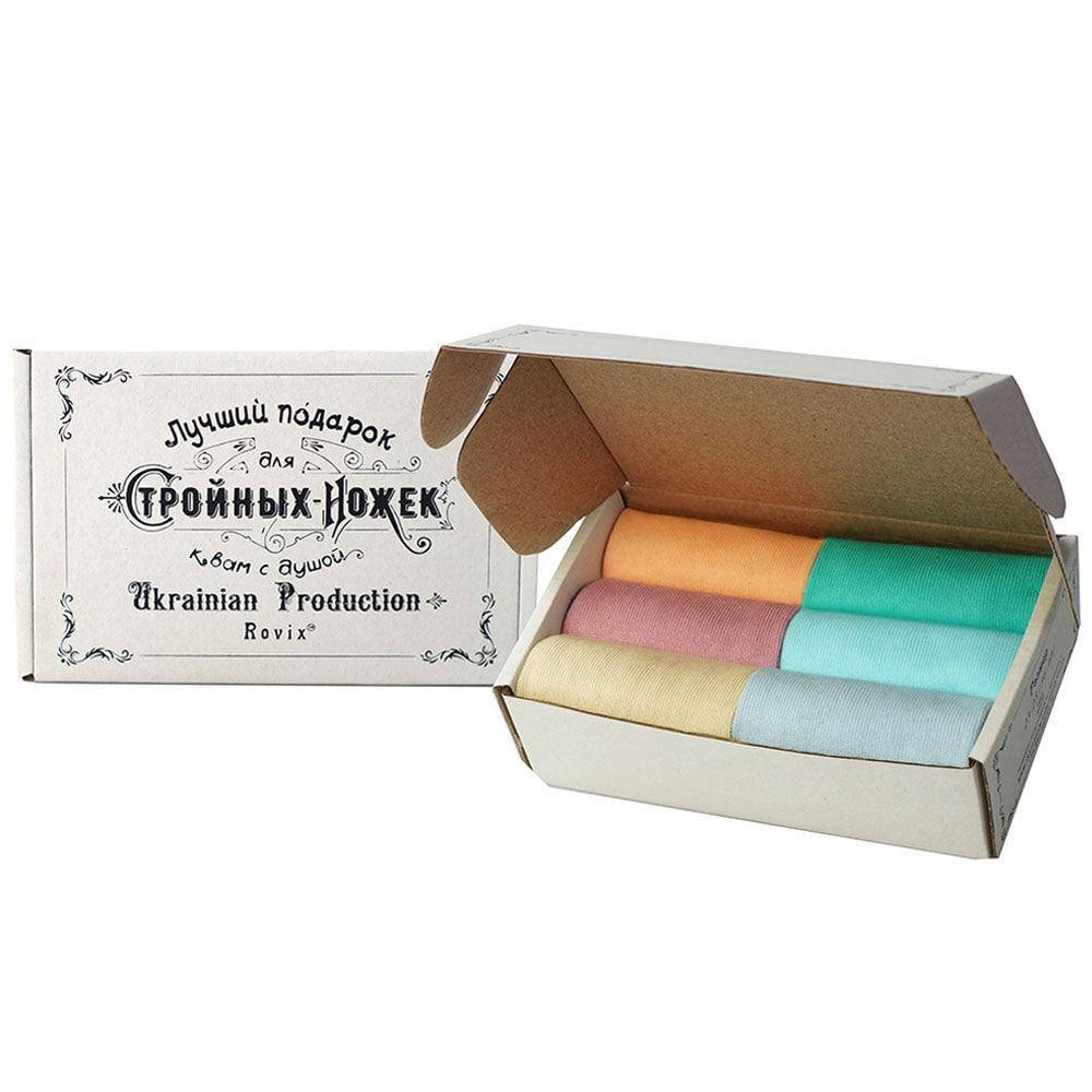 

Набор женских носков Rovix 6 пар, ассорти (6 цветов) 36-40