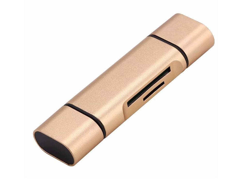 

Универсальный кард-ридер 5 в 1 OTG USB, Type-C, microUSB для MicroSD(TF) и SD. Картридер адаптер Card Reader