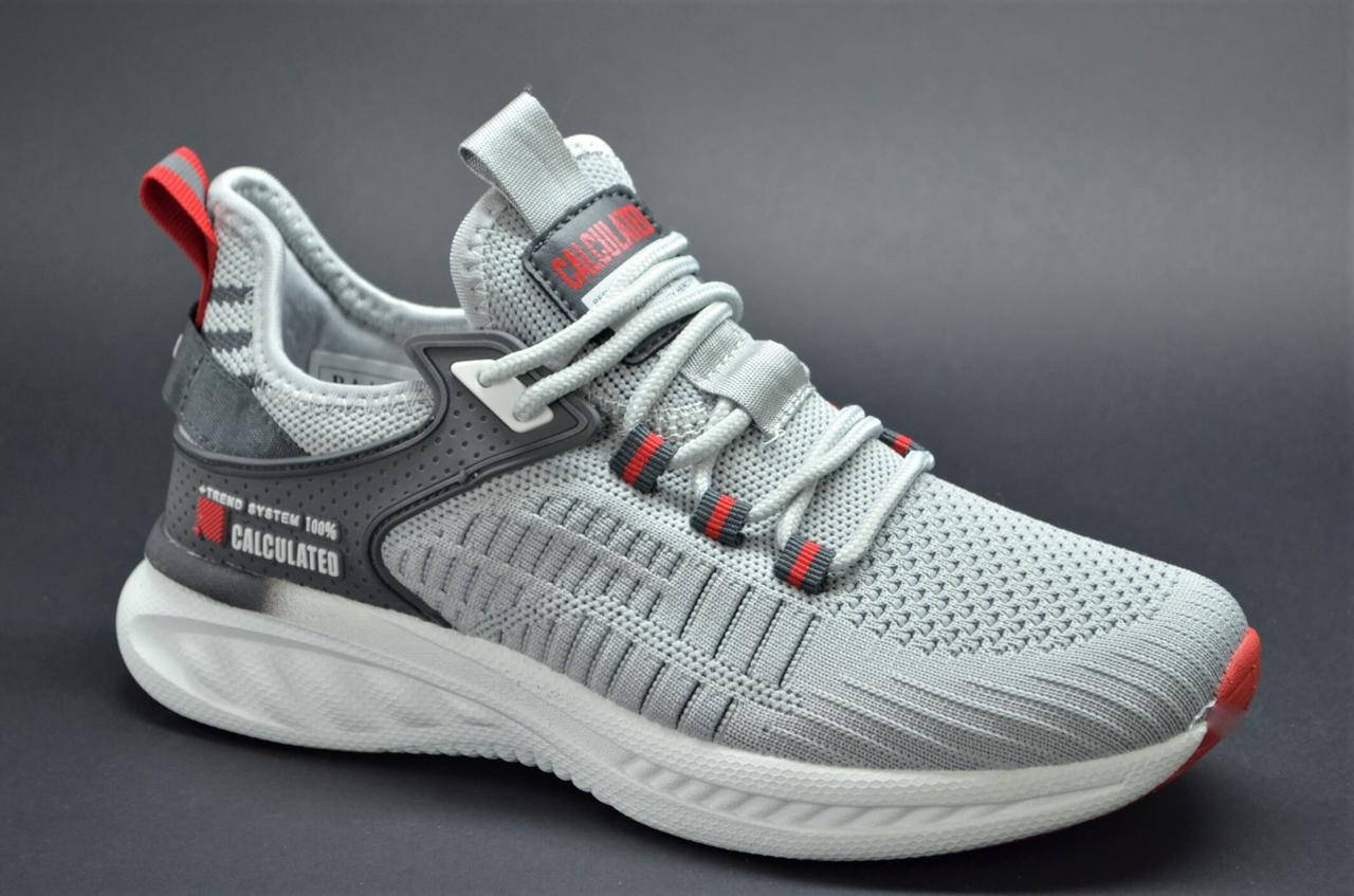 

Подростковые весенние и летние кроссовки сетка светло - серые BAAS 17337, Светло-серый