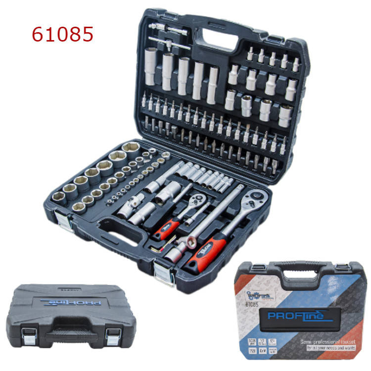 

Набор инструментов 108 ед. PROFLINE 61085 1/2'' и 1/4'' (6-гр.) | Головки от 4 до 32 мм | Биты