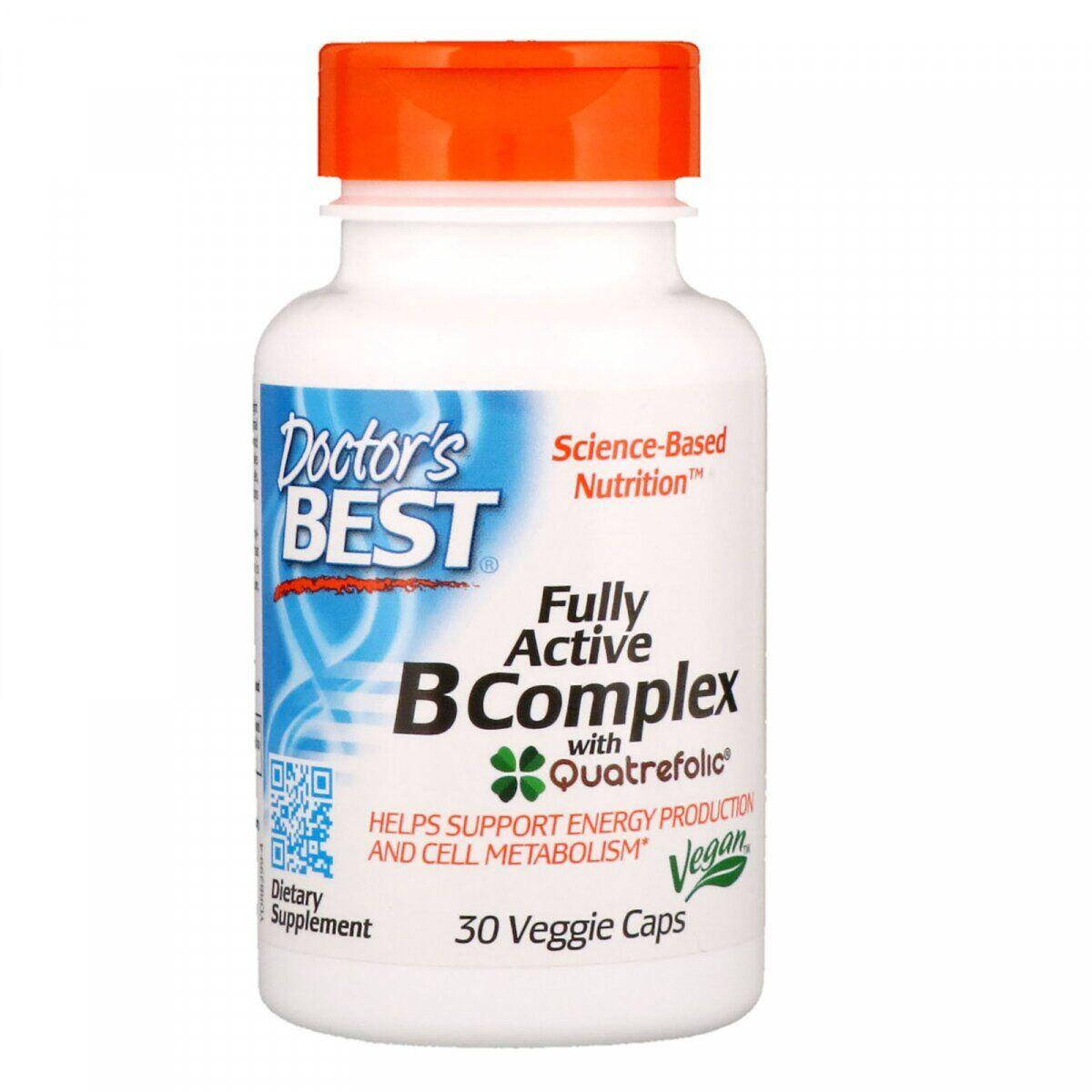 

Doctor's Best Fully Active B Complex with Quatrefolic 30 Caps