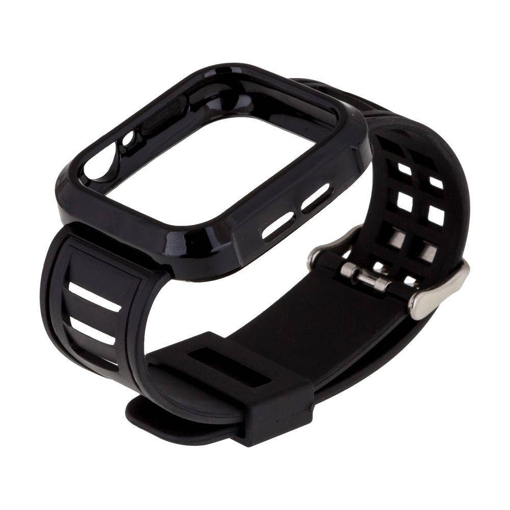 

Ремешок для Apple Watch Band Silicone Shine + Protect Case 44mm Цвет Black