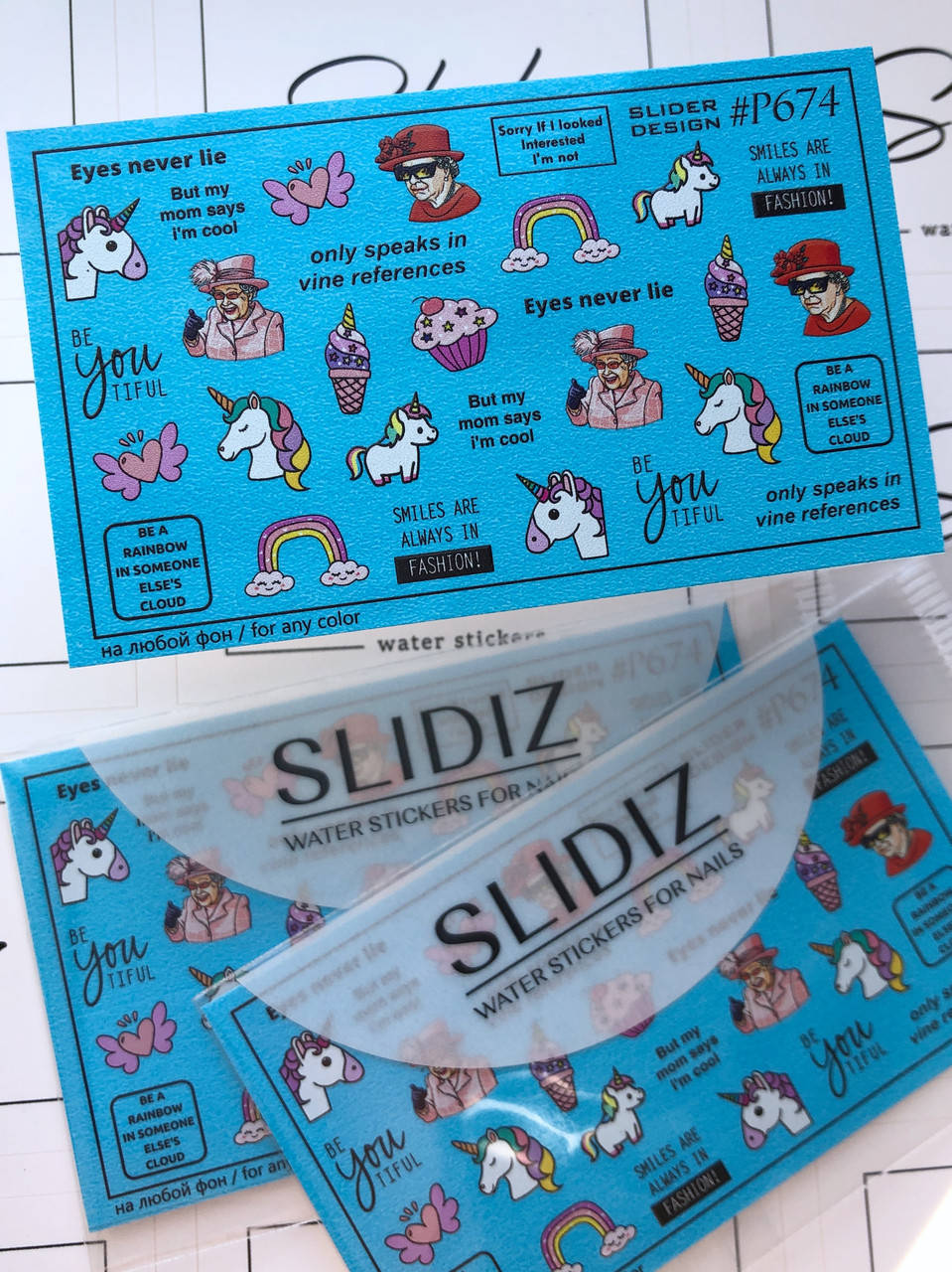 

Слайдер-дизайн SLIDIZ водная наклейка для ногтей на любой фон
