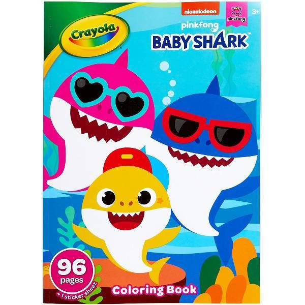 

Crayola раскраска с наклейками семья акул Baby Shark Coloring Book with Stickers