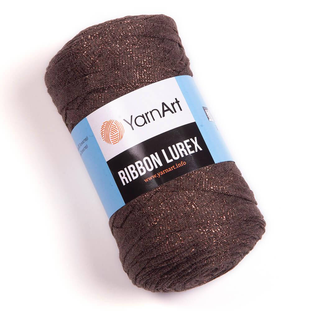 

Пряжа YarnArt Ribbon Lurex 736 коричневый (Ярнарт Риббон Люрекс) первичка трикотажная лента с люрексом