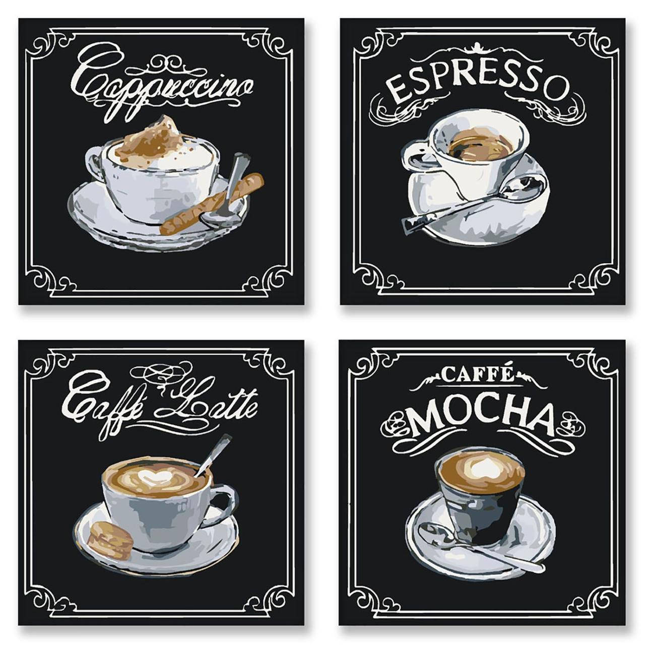 

KNP001 Набір для розпису по номерах. Поліптих "Смачна кава" 4шт 18*18