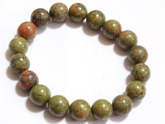 

Браслет на резинке Гелиотроп гладкий шарик d-10мм L-18см