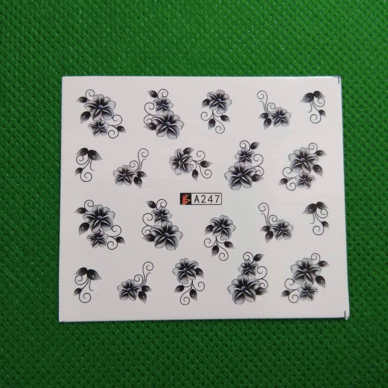 

Слайдеры Цветы акварель черно-белые 247, Черный