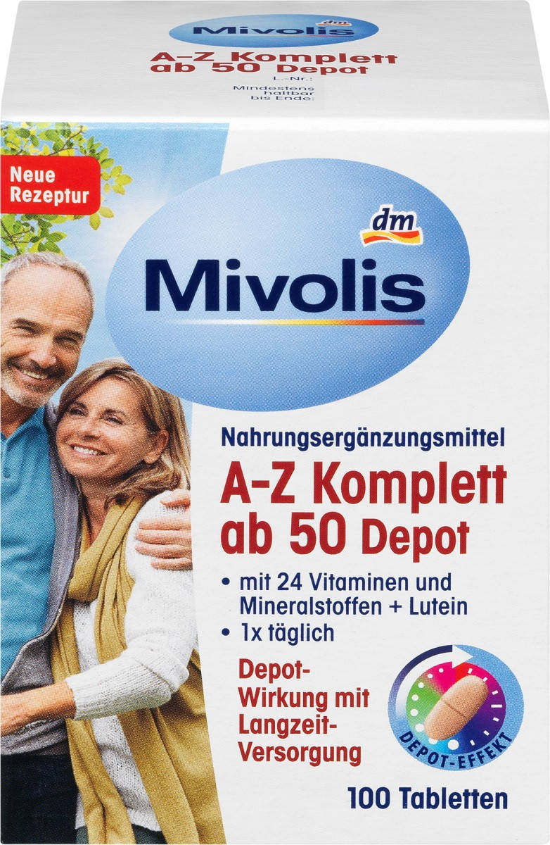 

Mivolis A-Z Depot ab 50 витаминный комплекс для людей за 50 100 tab