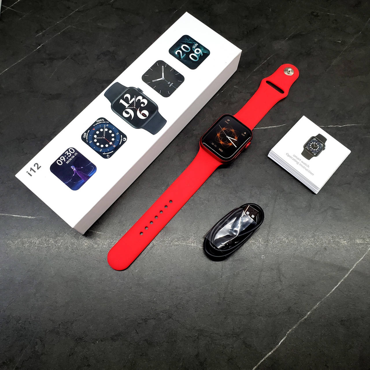 

Умные Смарт часы Smart Watch Series 6 I12 44mm Aluminium Красный(Red)