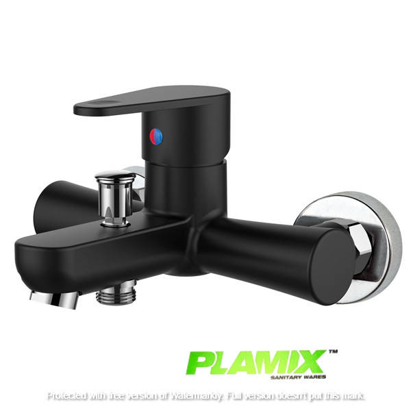 

Пластиковый смеситель для ванной PLAMIX VEGA-009 Черный (без шланга и лейки)