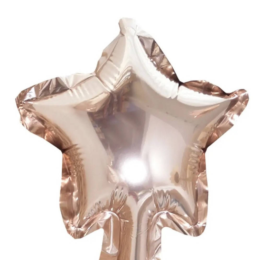

Фольгированный воздушный шар Звезда розовое золото, шары звезды 5" 13 см