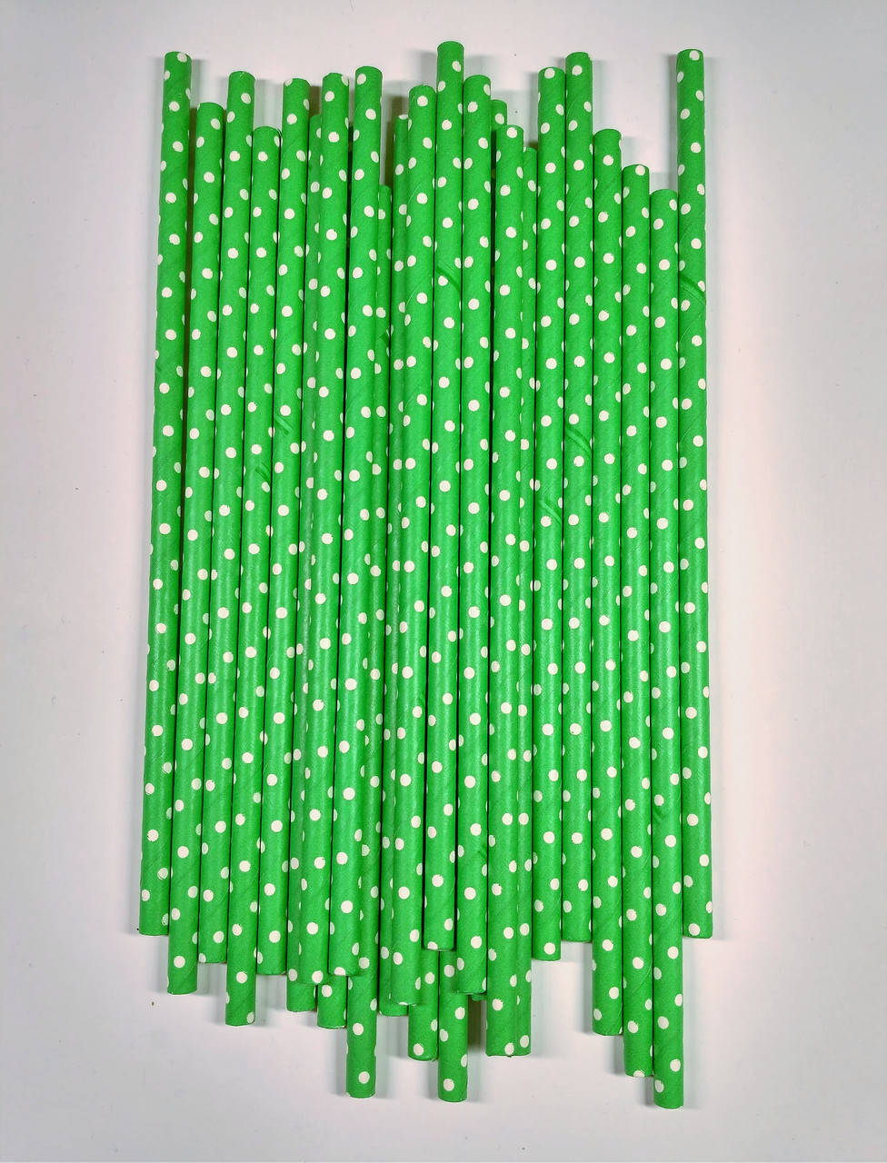 

Бумажные трубочки Горох зеленые, 12 шт., Зелёный