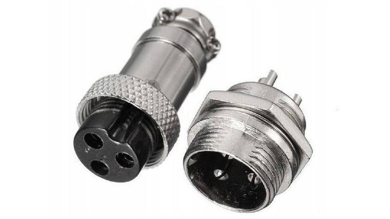 

Разъем штекер цилиндрический для зарядки электровелосипеда GX16 3pin (17982)