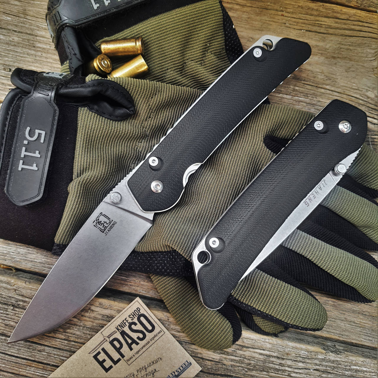 

Складной нож JH-1 Black, подшипник, сталь- D2 (59-60 hrc), Черный