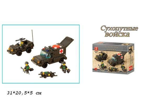 

6000 конструктор лего Sluban Военный джип, скорая, см. описание