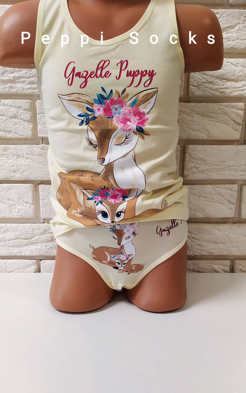 

Комплект белья девочке с Бемби желтый Donella 8/9