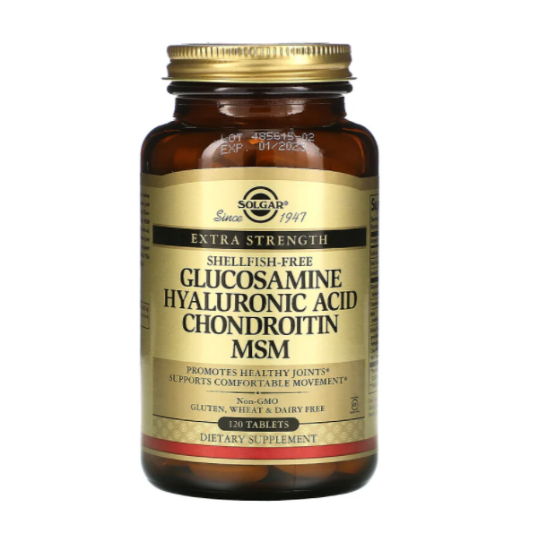 

Глюкозамин, Гиалуроновая, Хондроитин МСМ,Solgar, 120