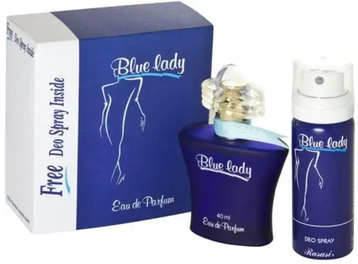 

Парфюмированная вода Rasasi "Blue Lady" (40мл.) + дезодорант (50мл.)