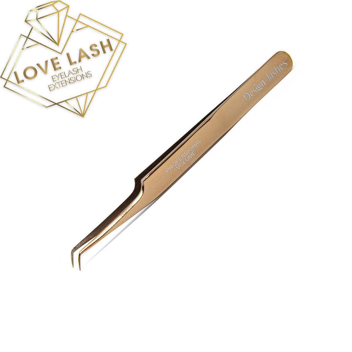 

Пинцет Design Lashes L 6мм (rose-gold)