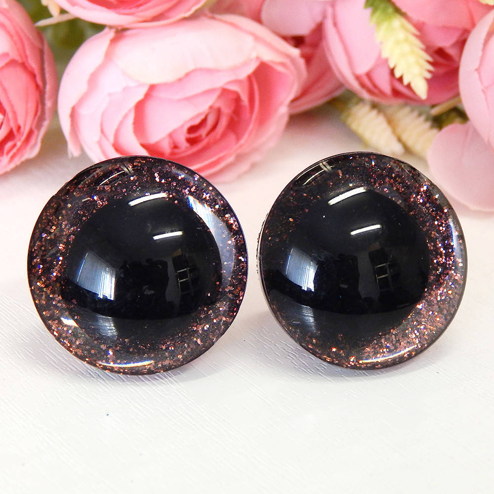 

Глазки для игрушек блестящие 12 мм + крепление, темно-коричневые (2 шт)