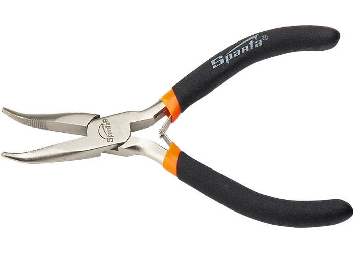 

Длинногубцы Mini 130 мм, никелированные, изогнутые, авторазжим SPARTA 17822